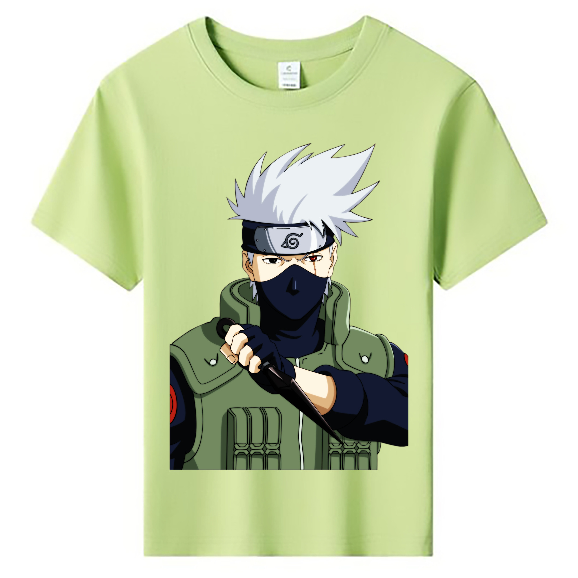 （画像用） NARUTO -ナルト- はたけ カカシ Hatake Kakashi 綿100％キッズTシャツ（フロントプリント）